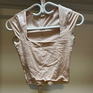 Garage Pale Blush Square Neck Cap Sleeve Tank